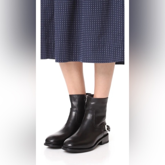 NEW! Rag & Bone Lightly Distressed Smooth Black Oliver Leather Zip Boots - Picture 2 of 9